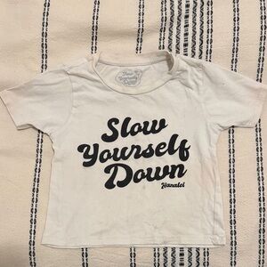 Kids Cream T-Shirt with Black Print